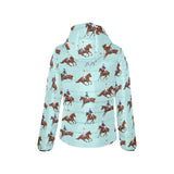 Horses running horses rider pattern Women's Padded Hooded Jacket