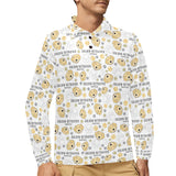 Golden Retriever Pattern Print Design 04 Men's Long Sleeve Polo Shirt