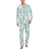 Cute snowman snowflake pattern Men's Long Pajama Set