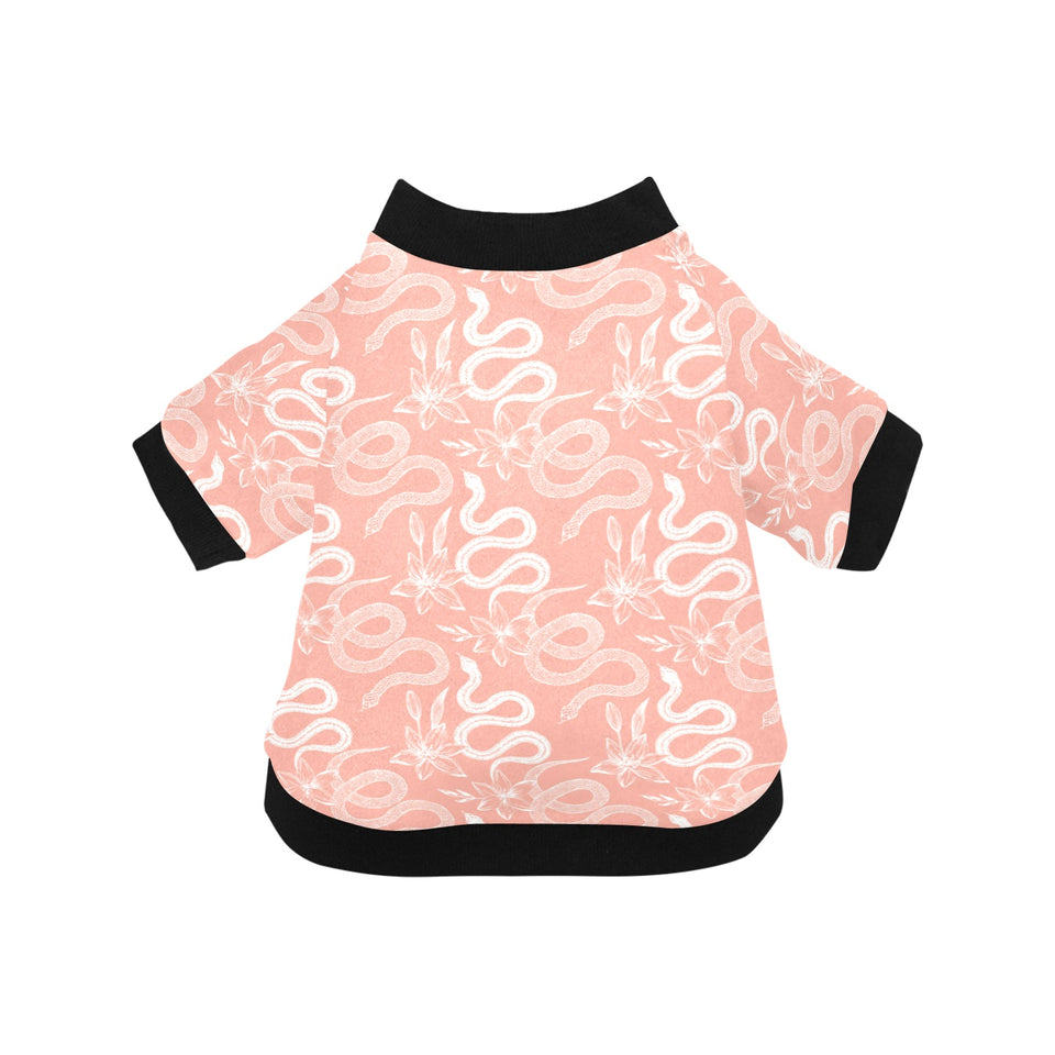 Snake lilies flower pattern All Over Print Pet Dog Round Neck Fuzzy Shirt