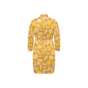 Potato Chips Pattern Print Design 01 Men's Long Sleeve Belted Night Robe