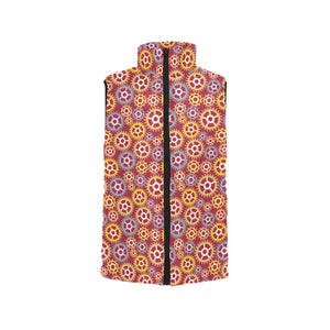 Gear Pattern Print Design 04 Women's Padded Vest