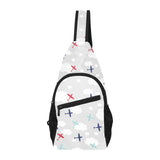 Airplane cloud grey background All Over Print Chest Bag