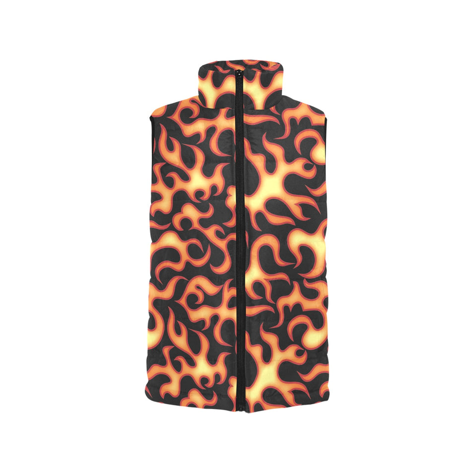 Fire flame dark pattern Women's Padded Vest