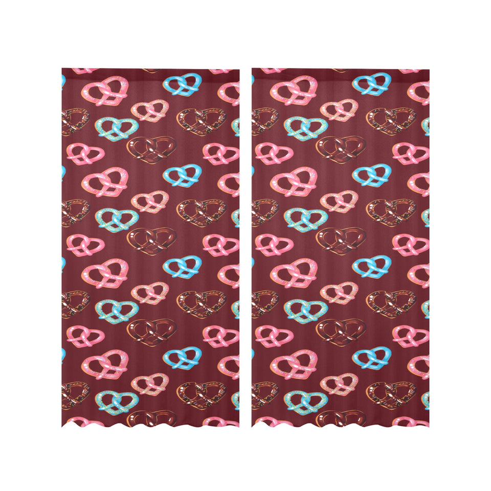 Pretzels Pattern Print Design 05 Gauze Curtain