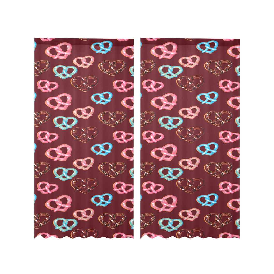 Pretzels Pattern Print Design 05 Gauze Curtain