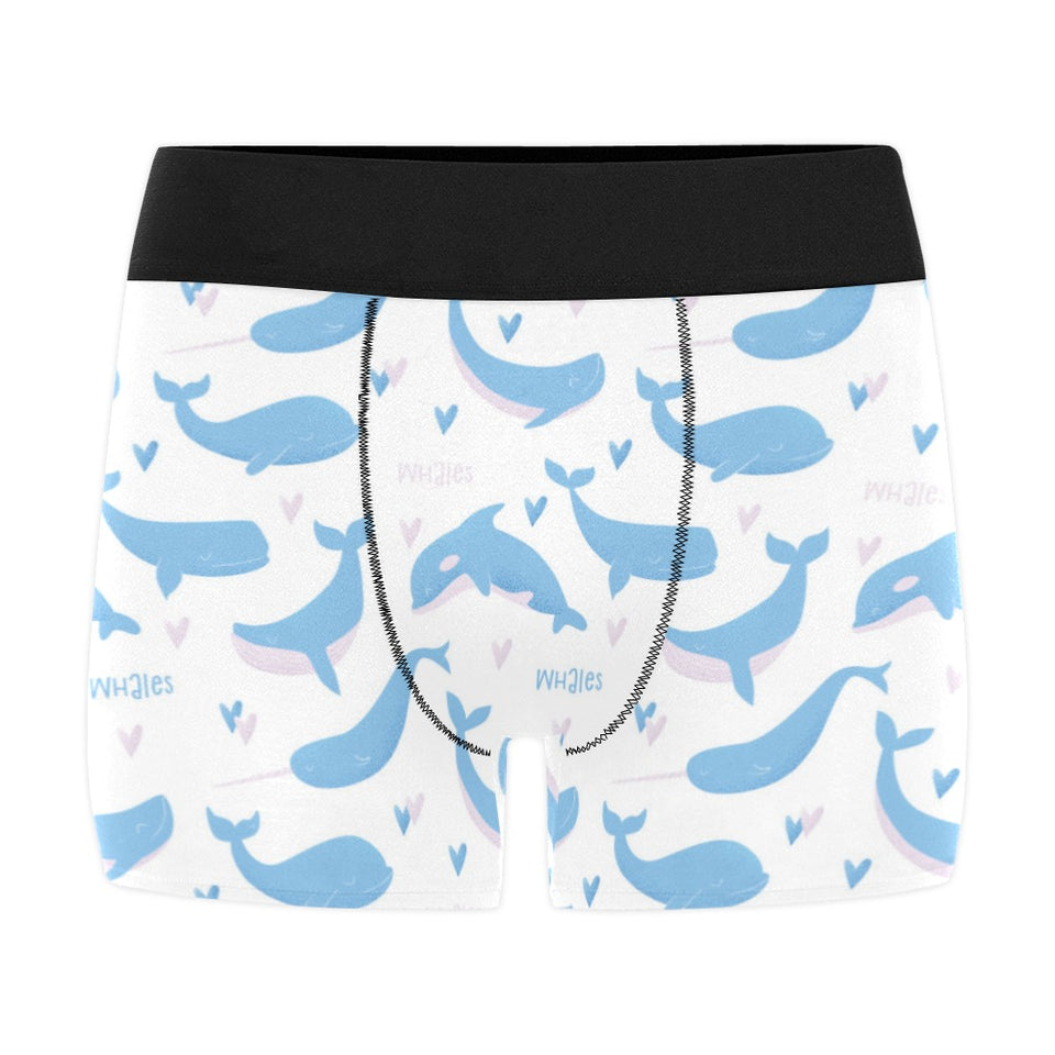 Blue whale pattern Men's All Over Print Boxer Briefs Men's Underwear