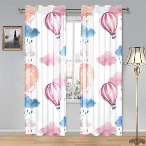 Watercolor air balloon cloud pattern Gauze Curtain