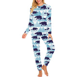 polar bear winter snow pattern Women's All Over Print Pajama Set