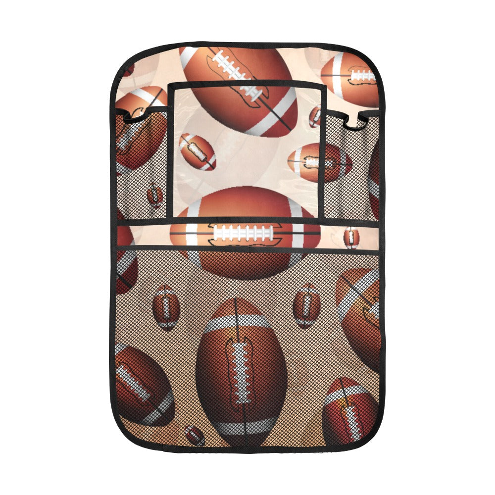 American football ball design pattern Car Seat Back Organizer