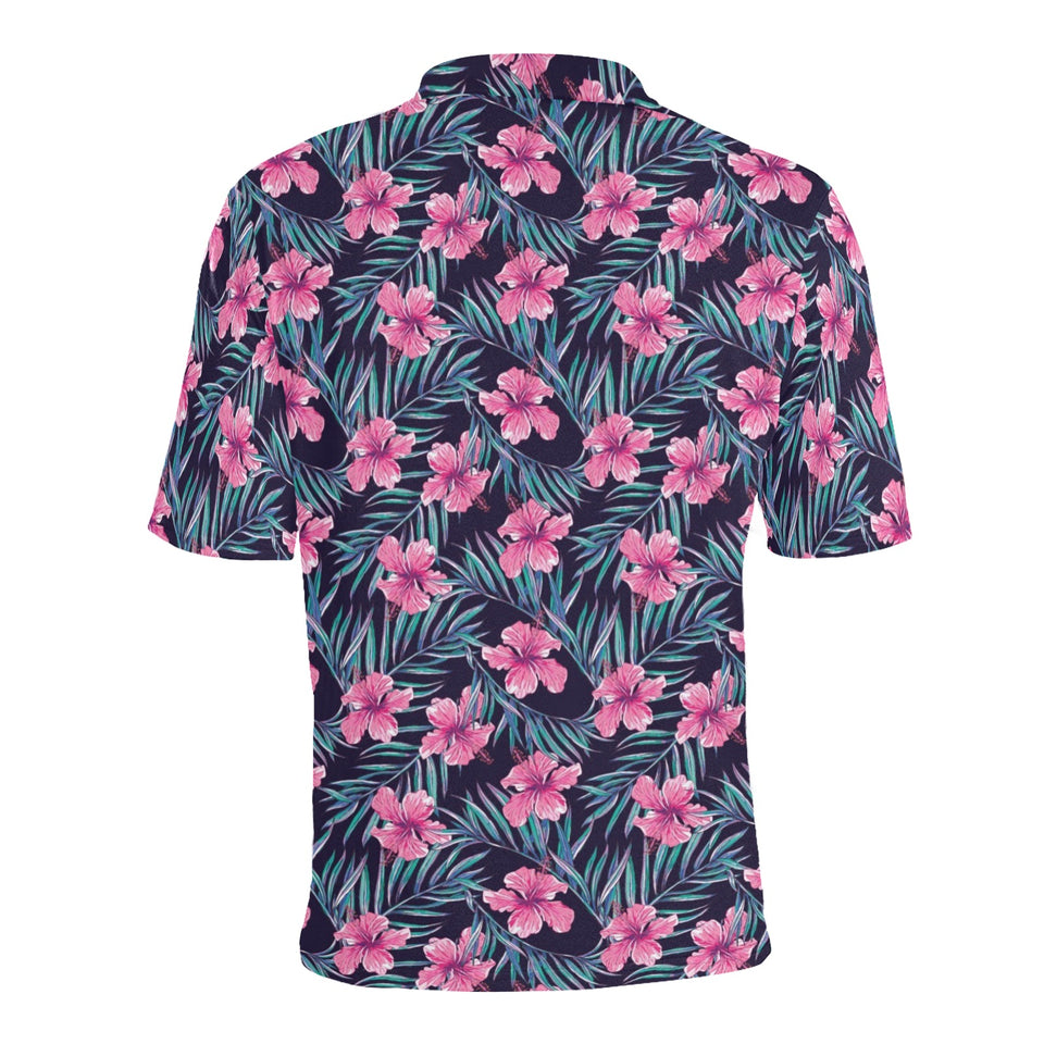 Hibiscus Pattern Print Design 05 Men's All Over Print Polo Shirt