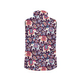 Elephant indian style ornament pattern Women's Padded Vest