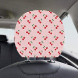 cherry pattern pink background Car Headrest Cover