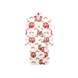 Daruma japanese wooden doll design pattern Men's Long Sleeve Belted Night Robe