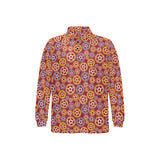 Gear Pattern Print Design 04 Men's Long Sleeve Polo Shirt
