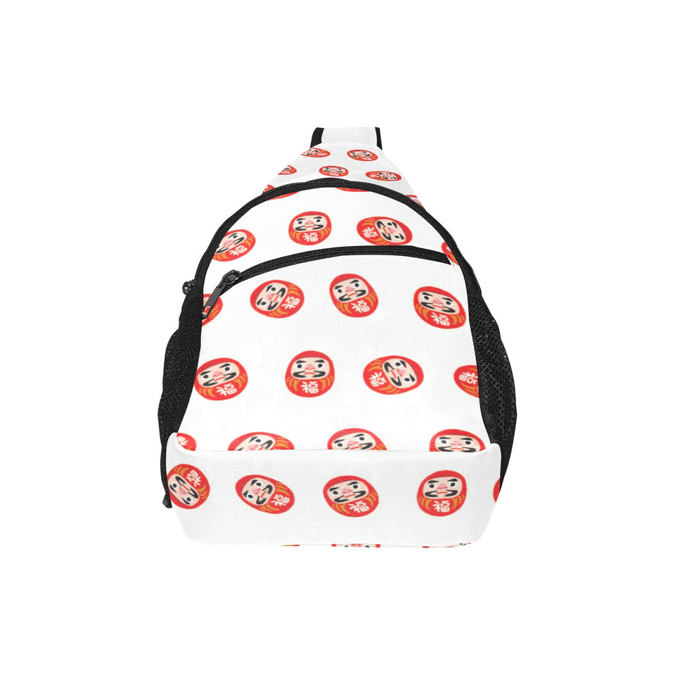 Daruma japanese wooden doll pattern All Over Print Chest Bag
