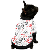 Bicycle Pattern Print Design 04 All Over Print Pet Dog Round Neck Fuzzy Shirt