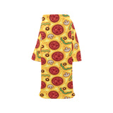 Pizza texture pattern Blanket Robe with Sleeves
