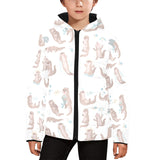 Cute sea otters pattern Kids' Boys' Girls' Padded Hooded Jacket