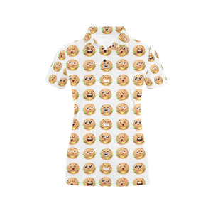 Hamburger Pattern Print Design 04 Women's All Over Print Polo Shirt