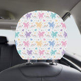 colorful unicorn rainbow heart pattern Car Headrest Cover