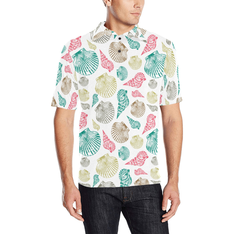 Colorful shell pattern Men's All Over Print Polo Shirt