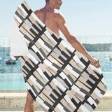 Piano Pattern Print Design 04 Beach Towel