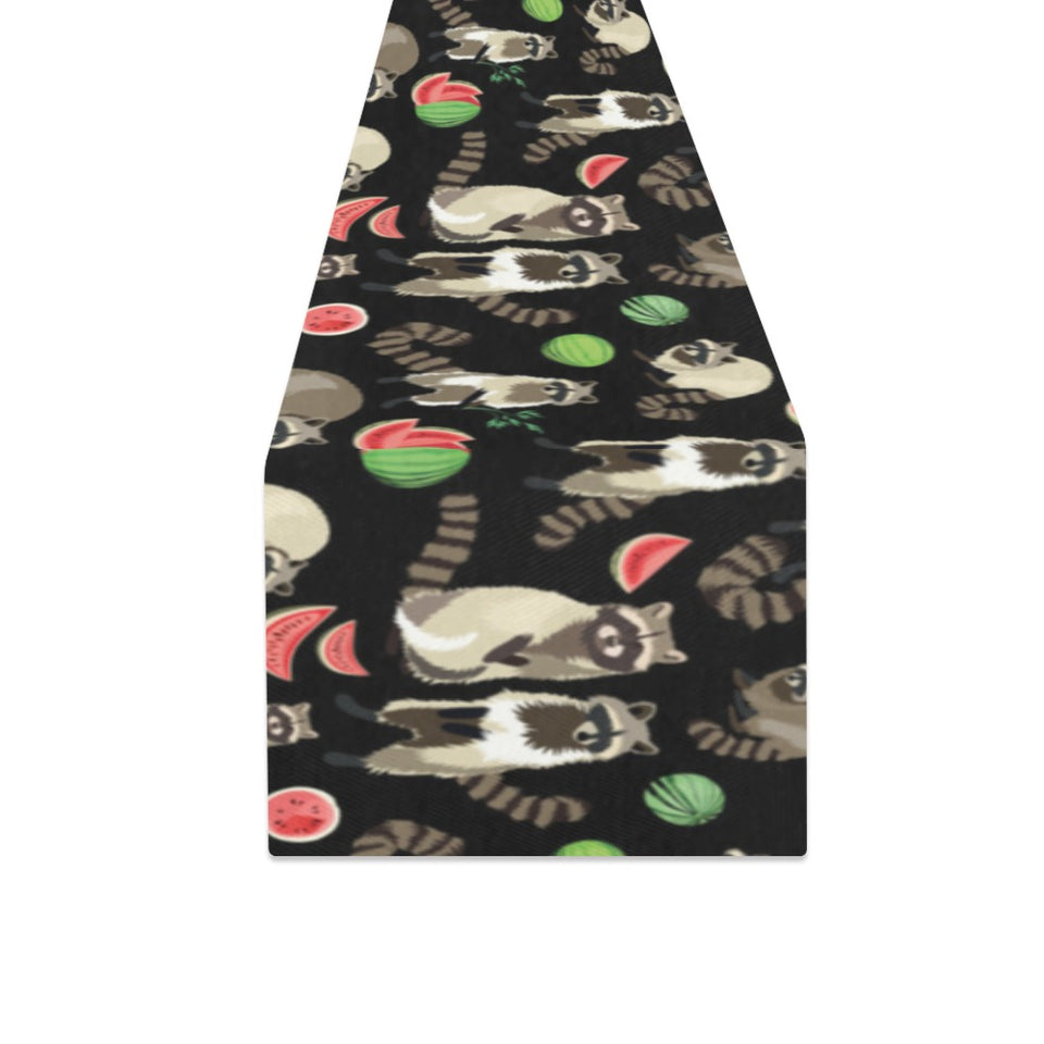 Raccoon watermelon pattern Table Runner