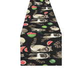 Raccoon watermelon pattern Table Runner