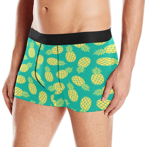 Pineapples pattern green background Men's All Over Print Boxer Briefs Men's Underwear
