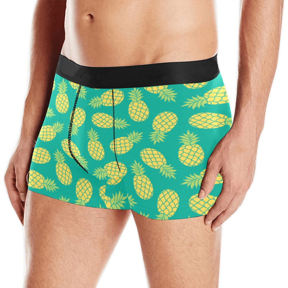 Pineapples pattern green background Men's All Over Print Boxer Briefs Men's Underwear