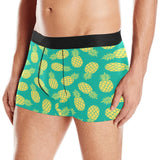 Pineapples pattern green background Men's All Over Print Boxer Briefs Men's Underwear