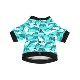 Dolphin sea pattern All Over Print Pet Dog Round Neck Fuzzy Shirt