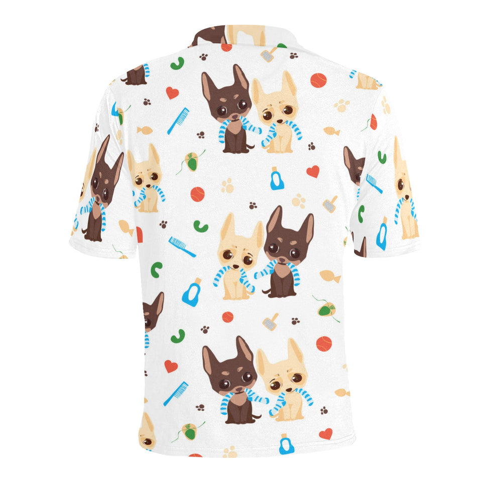 Cute Chihuahua dog pattern Men's All Over Print Polo Shirt