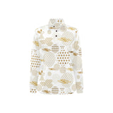 Beautiful gold japanese pattern Women's Long Sleeve Polo Shirt