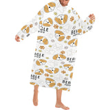 Cute beagle dog pattern background Blanket Robe with Sleeves