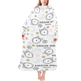 Siberian Husky design pattern Blanket Robe with Sleeves