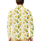 Corn Pattern Print Design 05 Men's Long Sleeve Polo Shirt