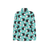 Hedgehog Pattern Print Design 03 Women's Long Sleeve Polo Shirt