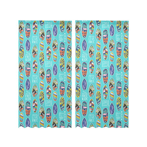 Surfboard Pattern Print Design 05 Gauze Curtain