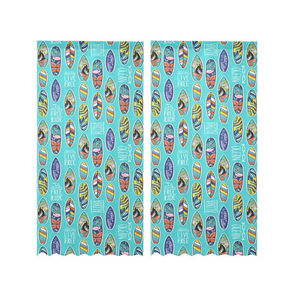 Surfboard Pattern Print Design 05 Gauze Curtain