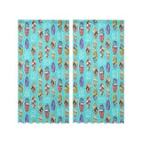 Surfboard Pattern Print Design 05 Gauze Curtain