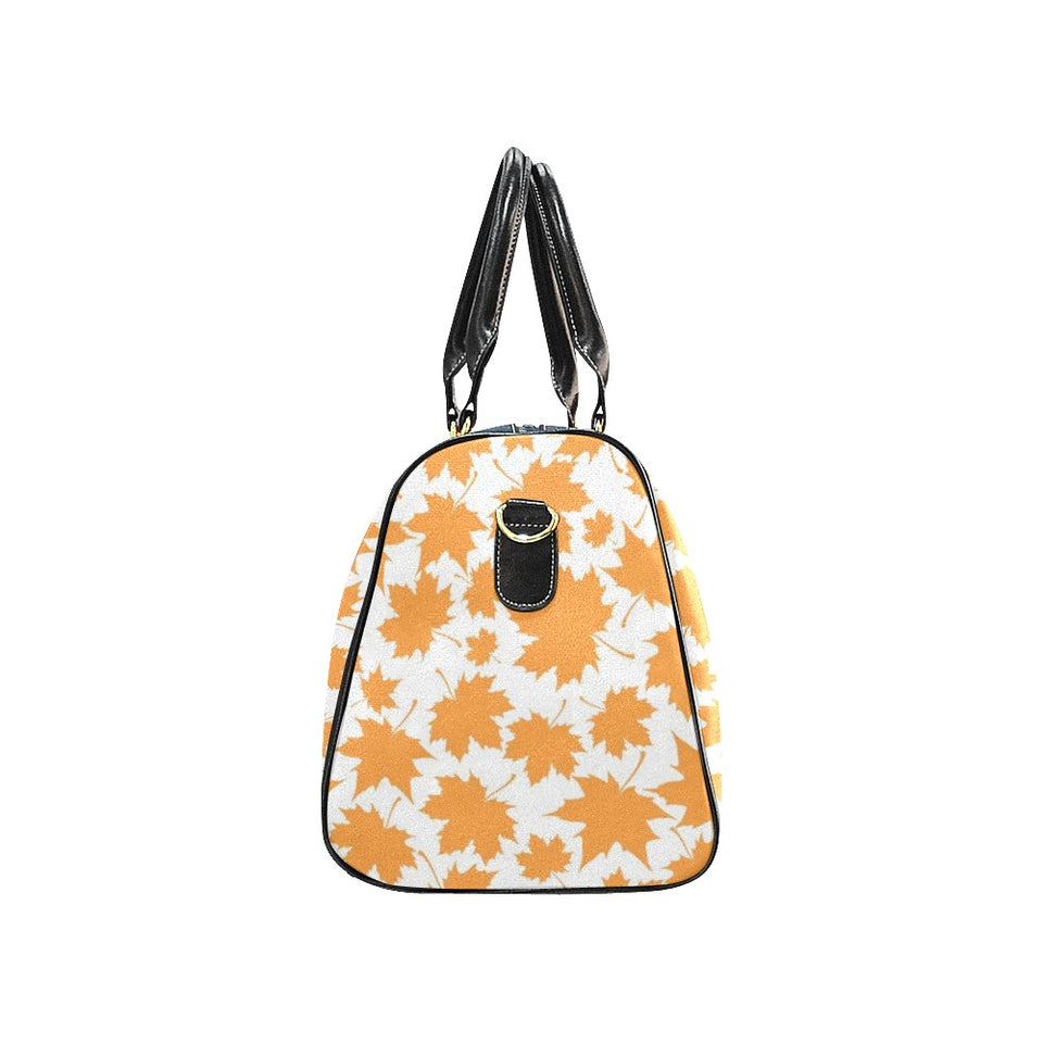 Orange Maple Leaf pattern Travel Bag