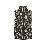 Raccoon watermelon pattern Women's Padded Vest