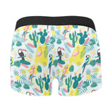 Cute parrot toucan flamingo cactus exotic leaves p Men's All Over Print Boxer Briefs Men's Underwear