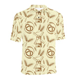 Windmill Wheat pattern Men's All Over Print Polo Shirt