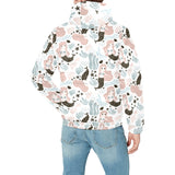 cute mermaid pattern Men's Padded Hooded Jacket