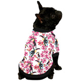 Toucan flower design pattern All Over Print Pet Dog Round Neck Fuzzy Shirt