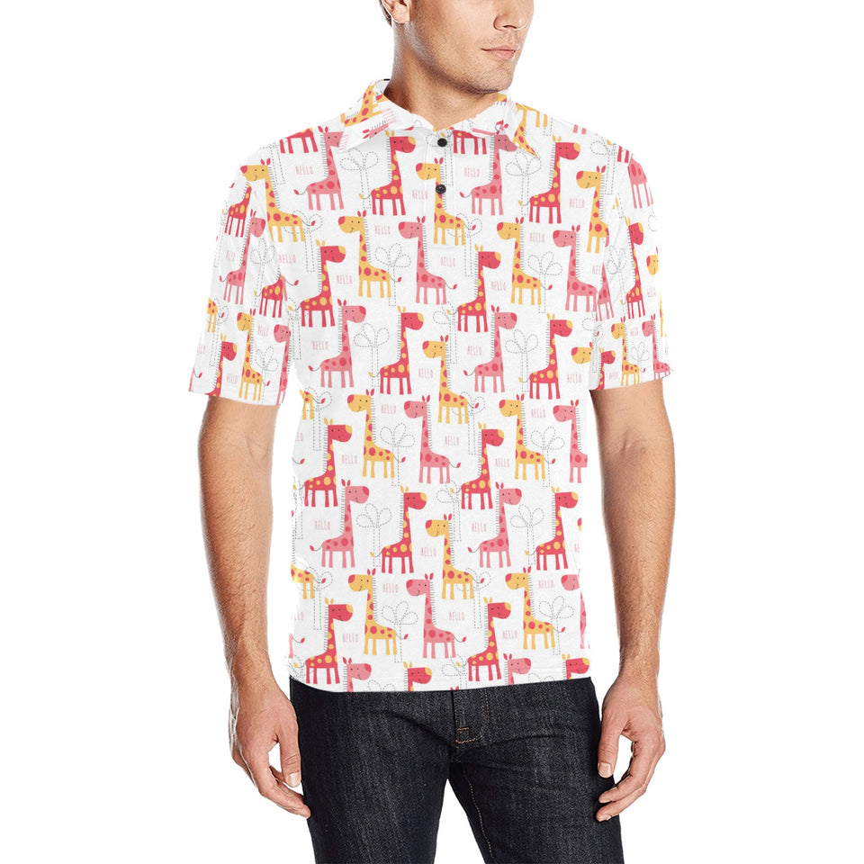 Giraffe Pattern Print Design 03 Men's All Over Print Polo Shirt