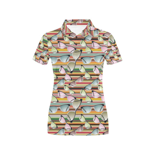 Sun Glasses Pattern Print Design 02 Women's All Over Print Polo Shirt